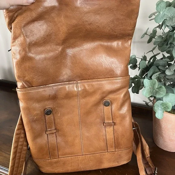 Vilenca Holland Seren Tech Backpack Distressed Brown Leather TK58 Anthro NEW